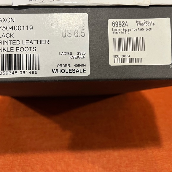 Kurt Geiger Black Snakeskin Boots with Gold Heel - Picture 2 of 10